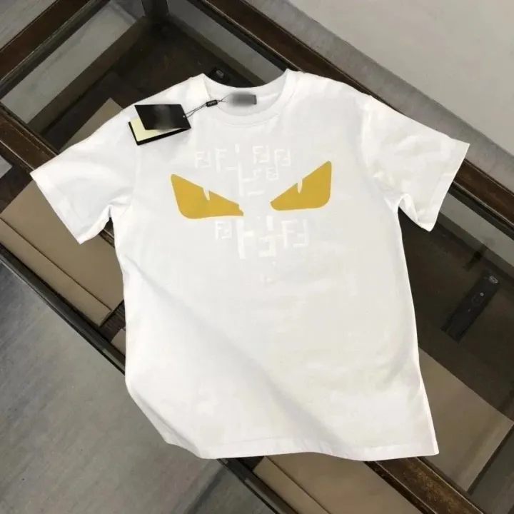 Fendi White T-Shirt with Bag Bugs Eyes Graphic