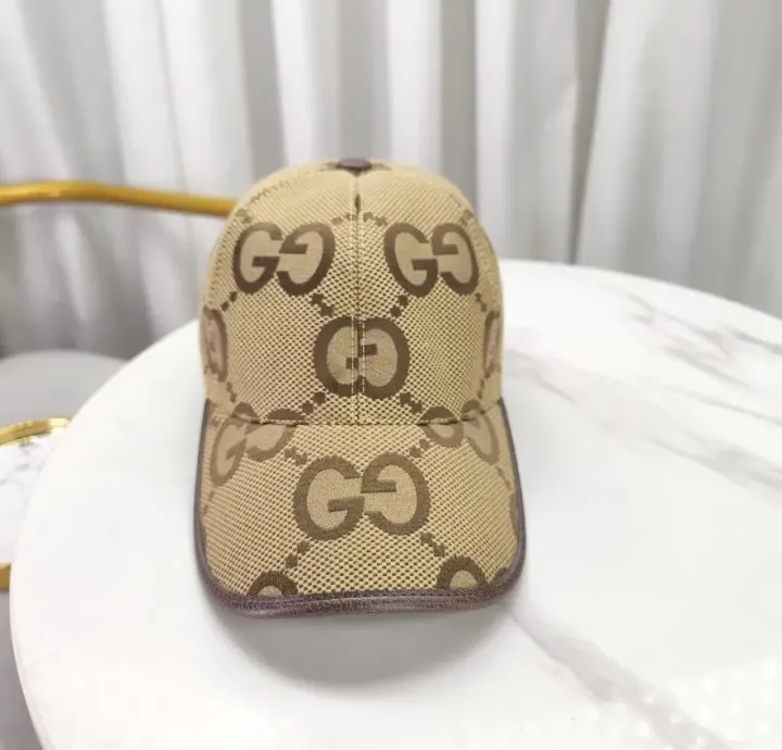 Gucci Beige GG Monogram Baseball Cap