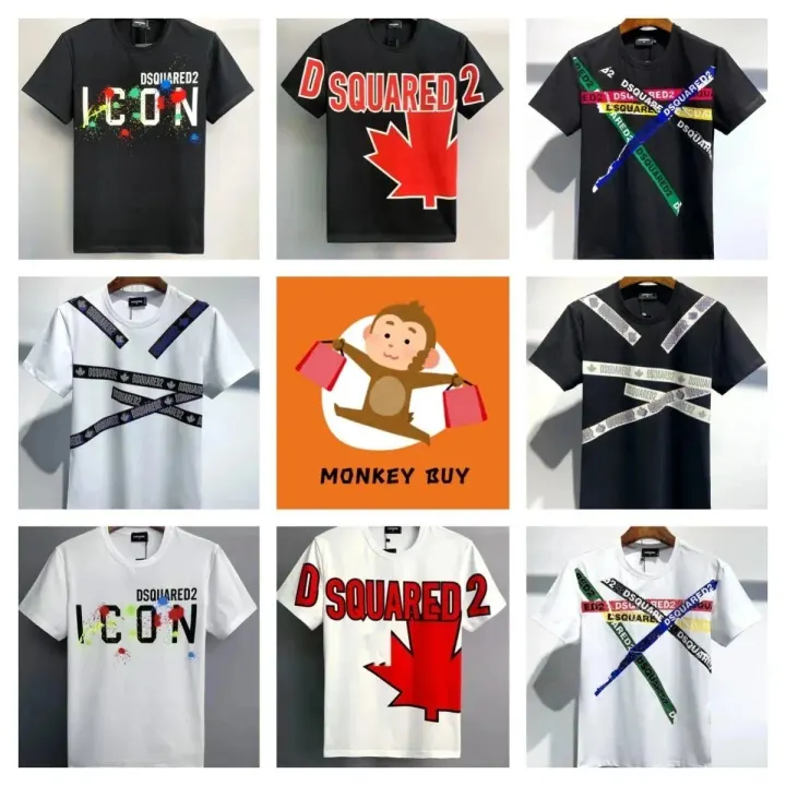 Dsquared2 Graphic Logo T-Shirt in Black and White