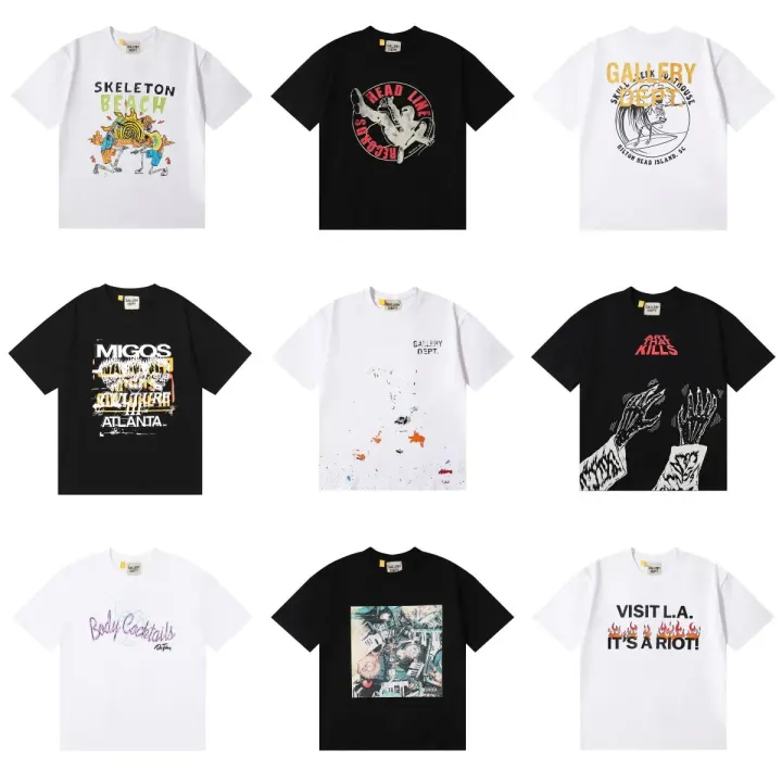 Gallery Dept. Graphic Print Short Sleeve T-Shirt in Black and White