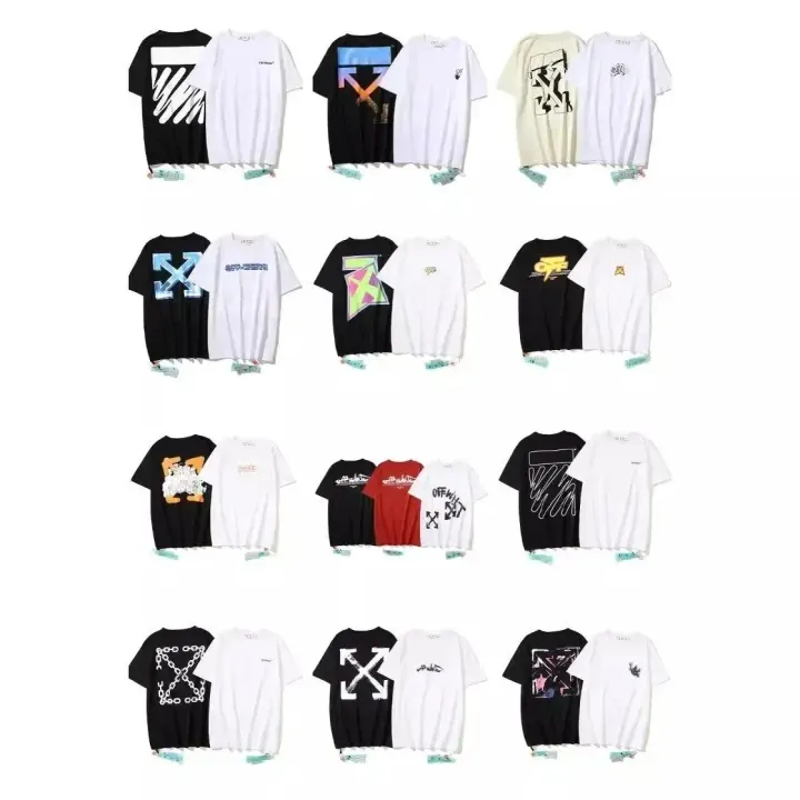 Off-White Graphic Tee in Black and White