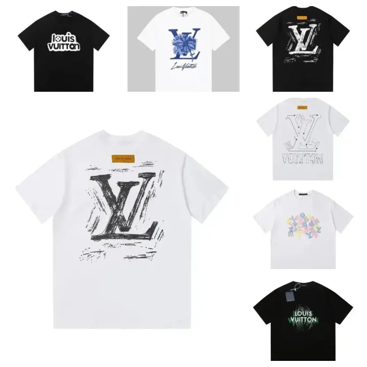 Louis Vuitton Graphic Print T-Shirt in Black and White