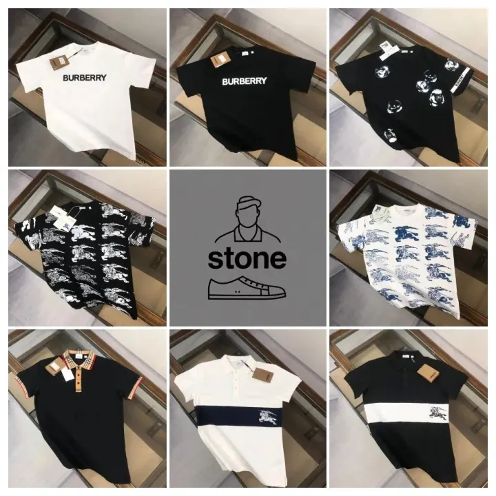 Burberry Kollektion grafischer Baumwoll-T-Shirts in Schwarz und Weiß