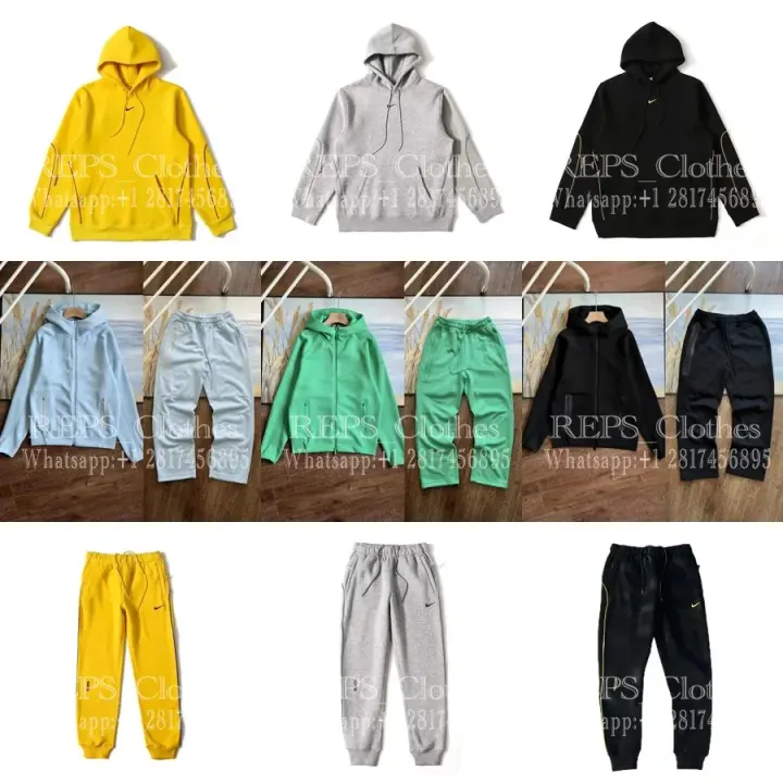 Nike Hoodies and Sweatpants Matching Set in Yellow, Grey, Black