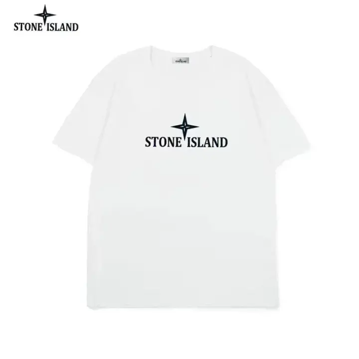 Stone Island White Logo T-Shirt