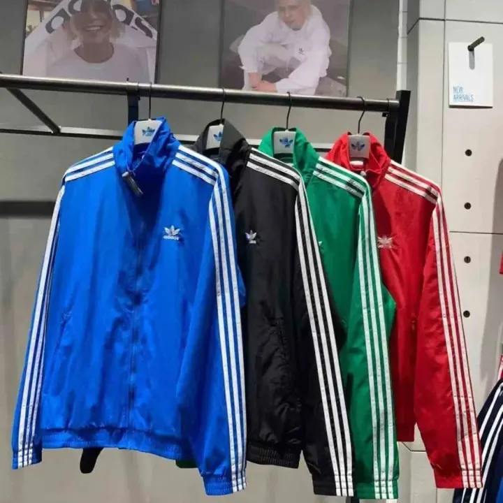 Adidas Blue Three-Stripe Track Jacket