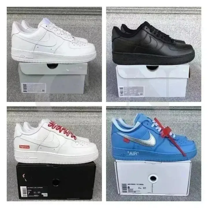 Nike Low-Top Sneakers in White, Black, and Blue