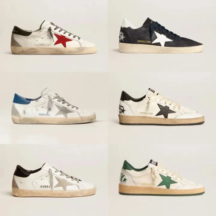 Golden Goose Distressed Low-Top Sneakers in Mixed Colorways