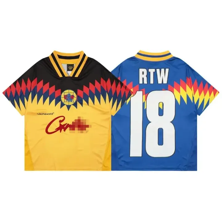 Corteiz RTW 18 Blue and Yellow Football Jersey