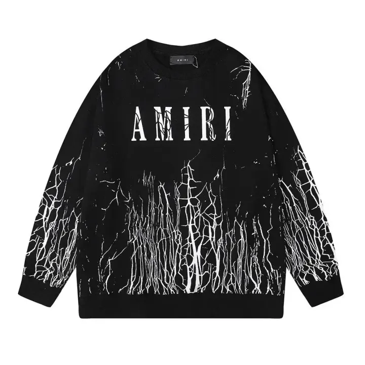 AMIRI Cracked Logo Crewneck Sweatshirt in Black