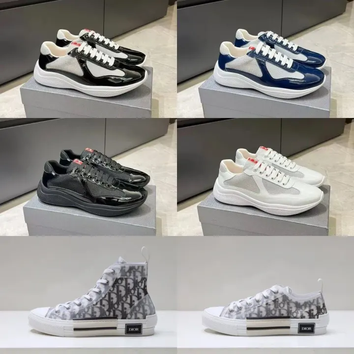 Prada Patent Leather Mesh Sneakers in Black