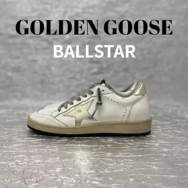 Golden Goose Ballstar Cream Sneakers with Gold Star