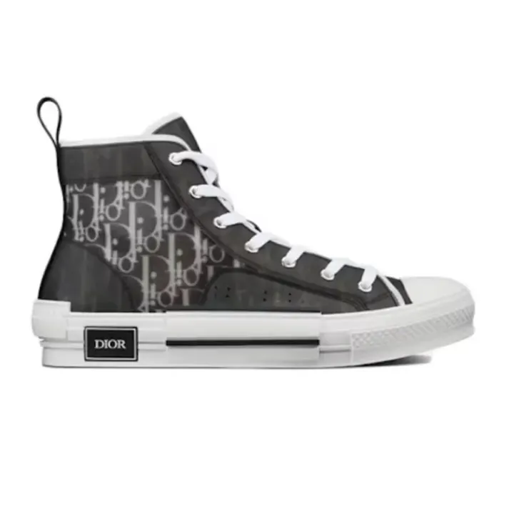 Dior wysokie sneakersy w czarno-biały wzór Oblique