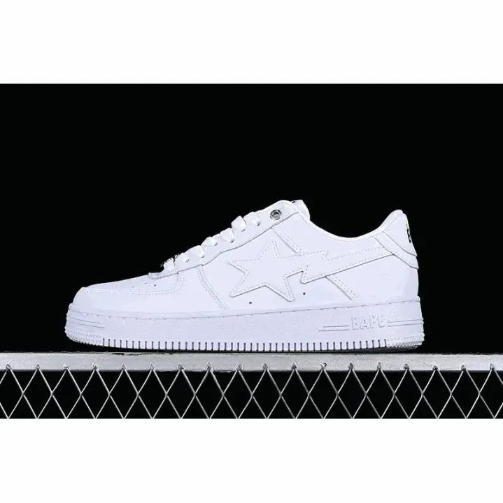BAPE White Low-Top Star Sneakers