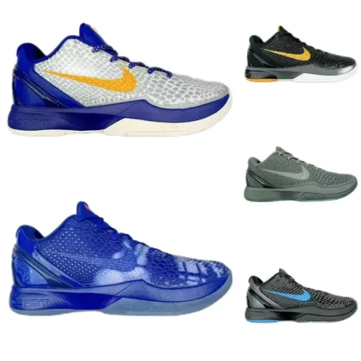Nike Low-Top Textured Zoom Sneakers in Blue and White