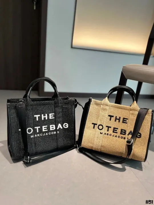 Marc Jacobs Woven Tote Bag in Black and Beige