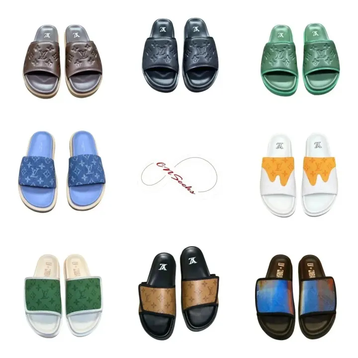 Louis Vuitton Monogram Leather Slides in Multiple Colorways