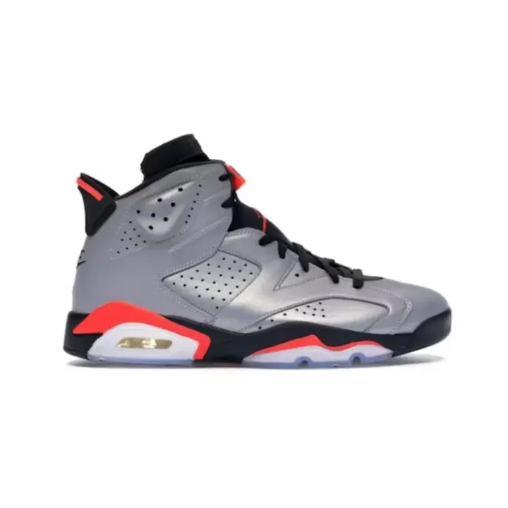 Jordan 6 Retro Silver Red Basketball Shoes
