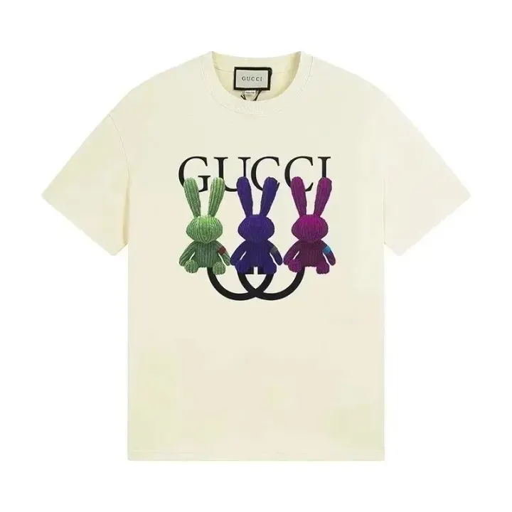 Gucci Graphic Bunny T-Shirt in Cream and Black