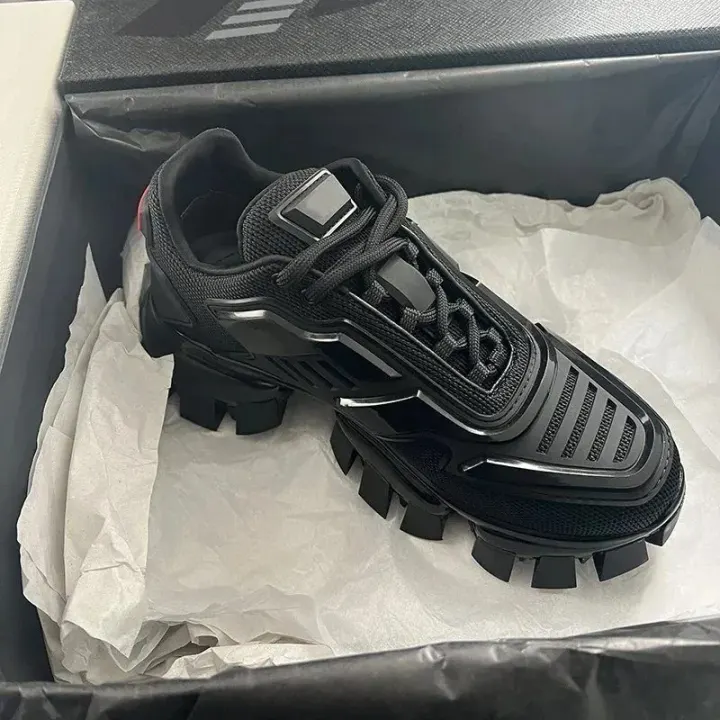 Prada Black Chunky Lug Sole Sneakers