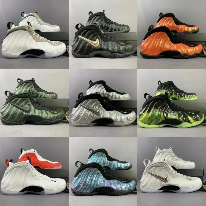 Nike Foamposite High-Top Sneakers in Glossy Multi-Color Finish