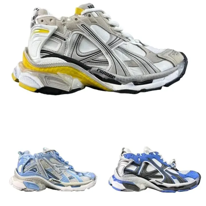 Balenciaga Runner sneakers in grijs, blauw en geel