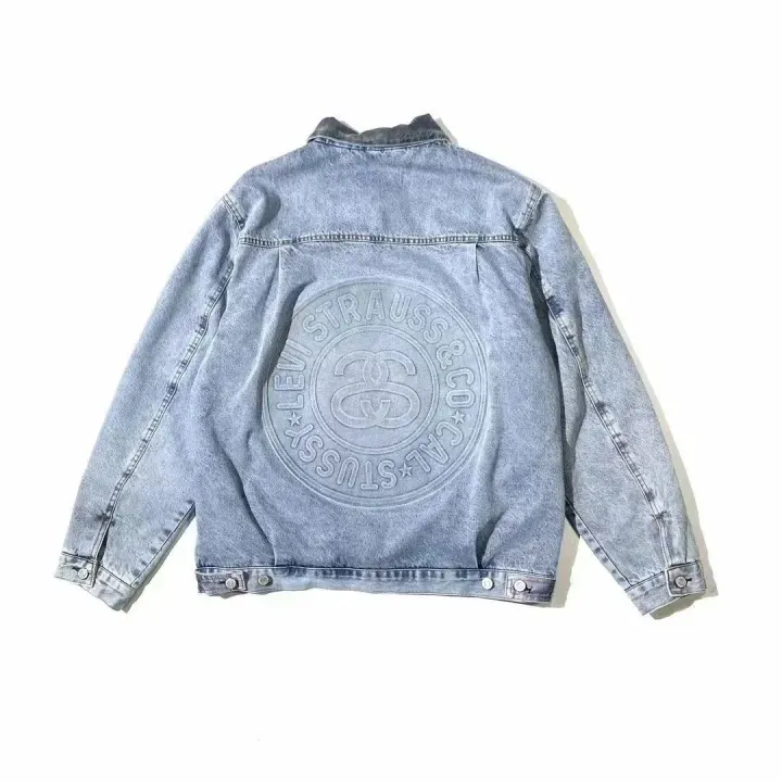 Stussy x Levi's Light Wash 8-Ball Lined Denim Jacket