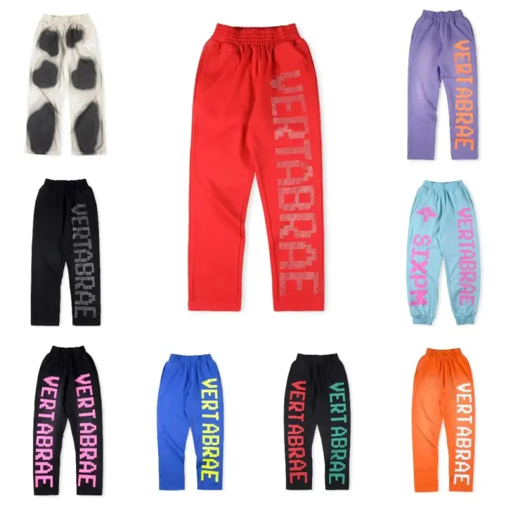 Vertabrae Pixel Logo Sweatpants in Red