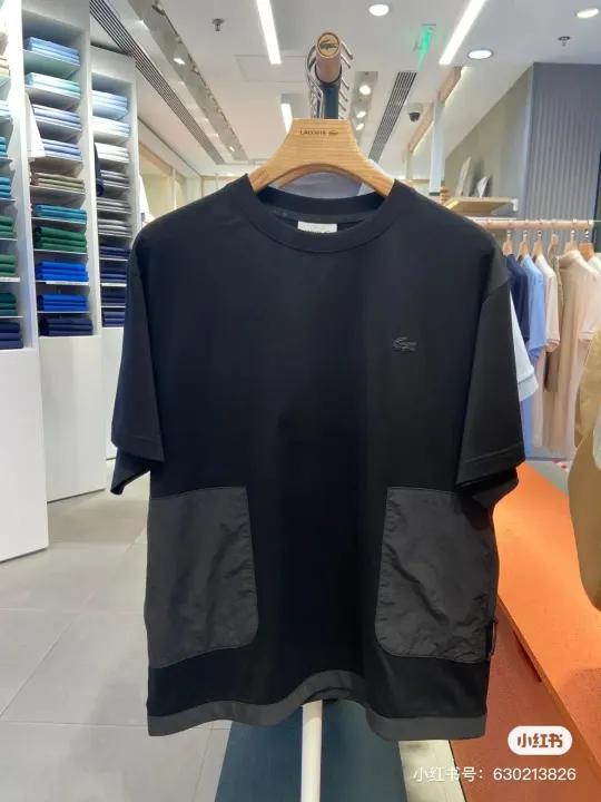 Lacoste Black Relaxed Pocket-Detail T-Shirt