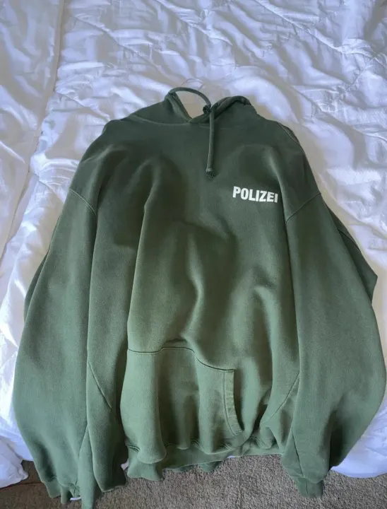 Vetements Green POLIZEI Pullover Hoodie