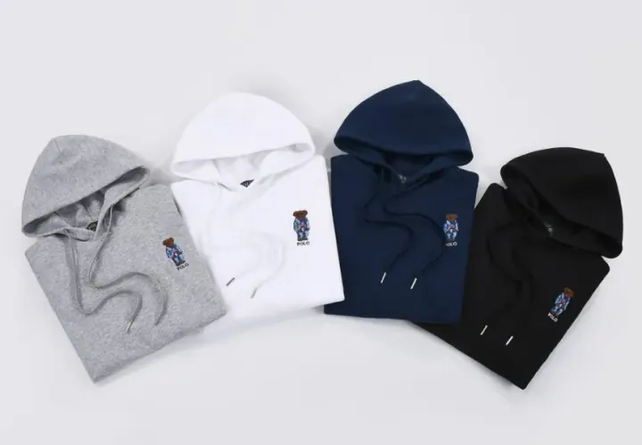 Ralph Lauren Polo Bear Embroidered Hooded Sweatshirt in Black