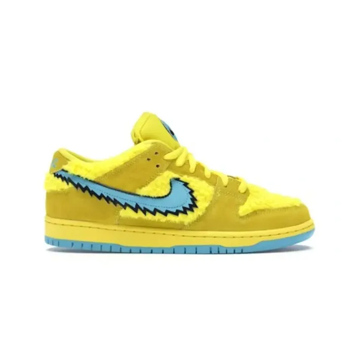 Nike Dunk Low Yellow and Blue Fuzzy Sneakers