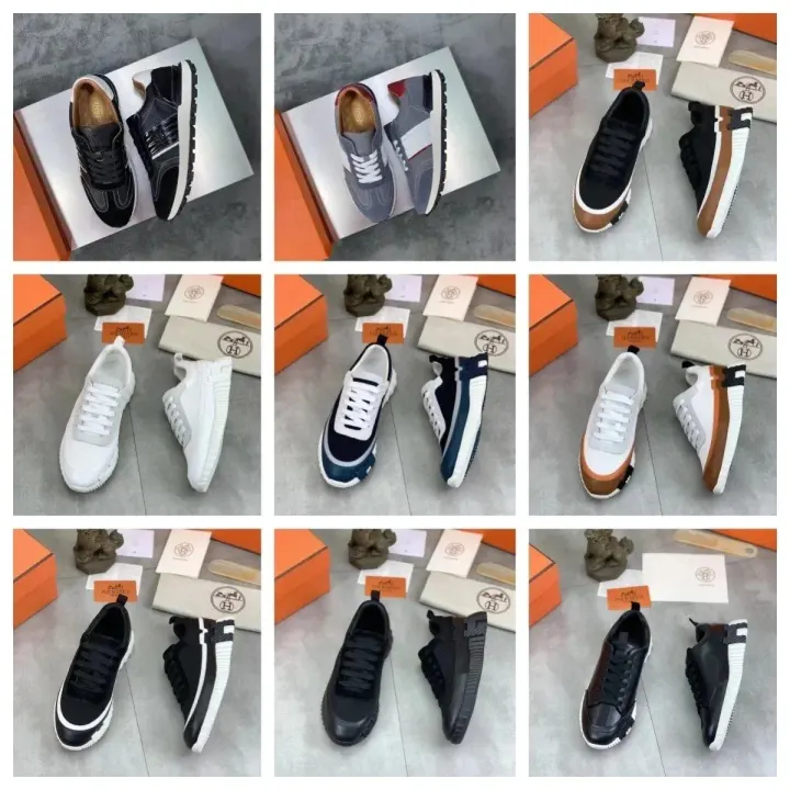 Hermes Multi-Color Low-Top Lace-Up Sneakers