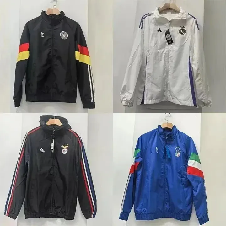 Adidas Hooded Track Jacket in Navy and White