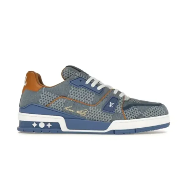 Louis Vuitton Blue Damier Denim Low Top Sneakers