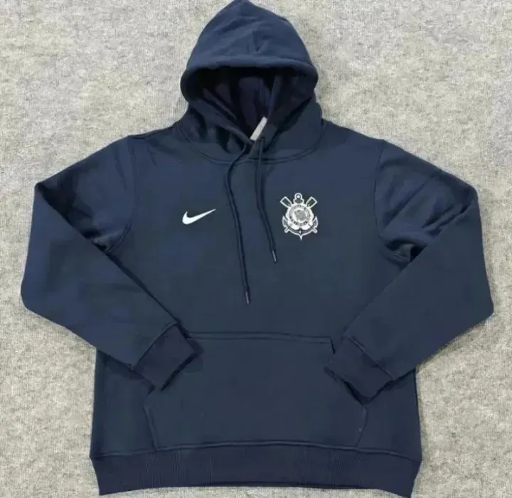 Nike Navy Blue Pullover Hoodie with Crest Logo