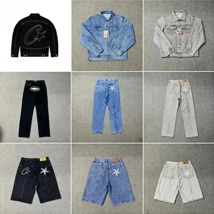 Corteiz Washed Denim Jacket and Jeans Set