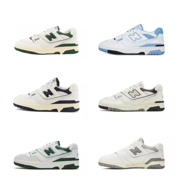 New Balance 550 Sneakers in White with Color Accents
