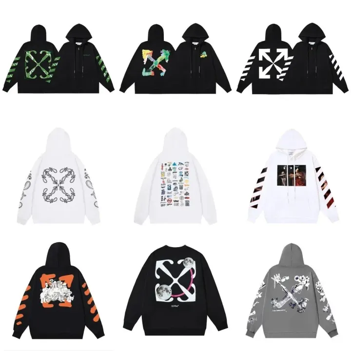 Off-White Grey Graphic Print Crewneck Sweatshirt