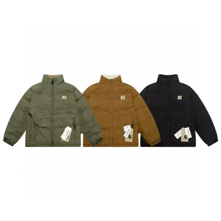 Carhartt Fleece-Lined Puffer Jacket in Olive, Brown and Black