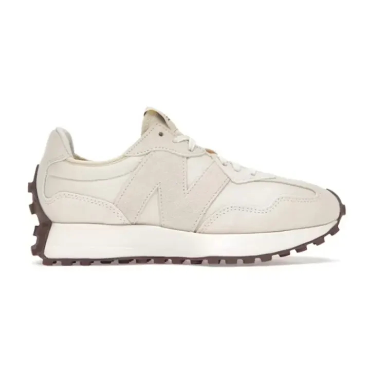 New Balance 327 Cream Suede Mesh Sneakers