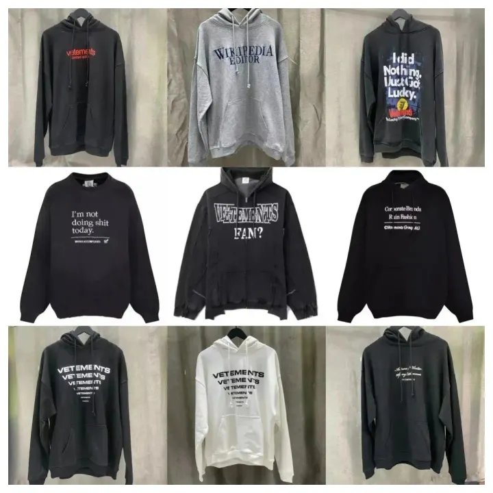 Vetements Graphic Crewneck Sweatshirt in Black, Grey and White