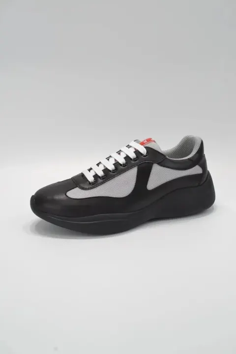 Prada Black and Grey Low-Top Sneakers
