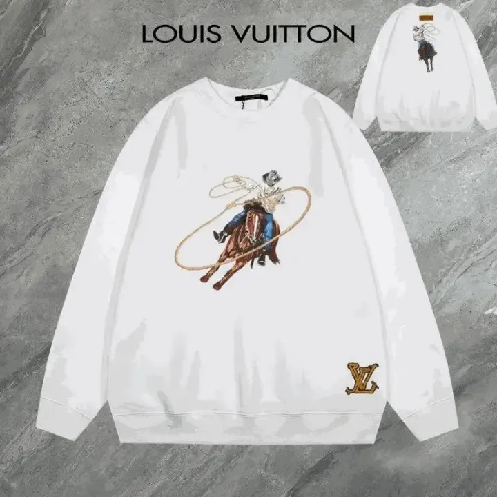 Louis Vuitton White Cowboy Graphic Crewneck Sweatshirt