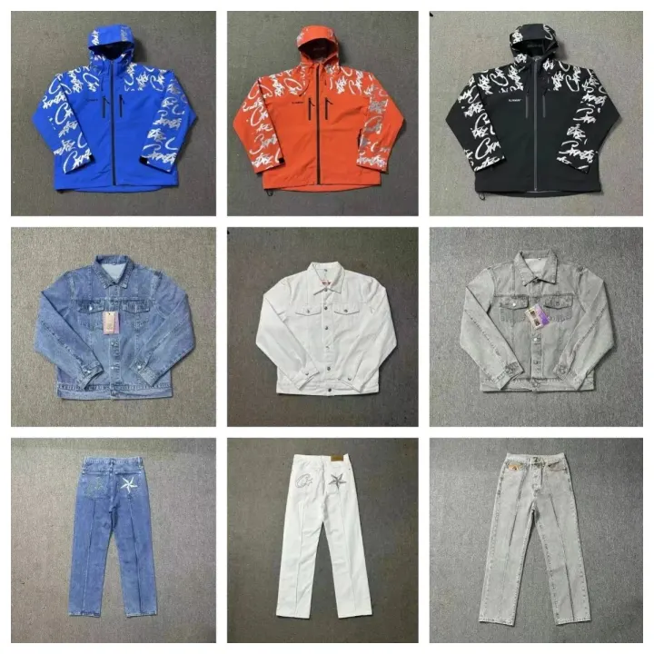 ELITEWORK Washed Graffiti-Logo Denim Jacket