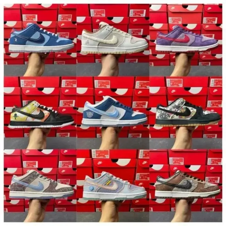 Nike Multi-Color Low-Top Sneakers with Swoosh Logo