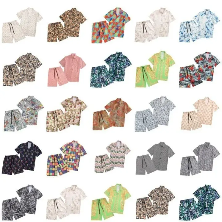 Louis Vuitton Beige Monogram Print Short Sleeve Shirt and Shorts Set