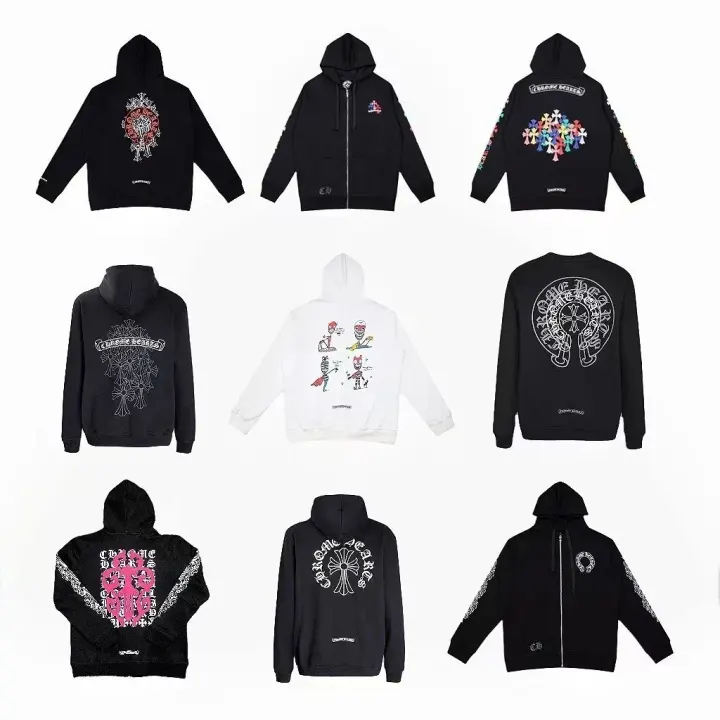 Chrome Hearts Black Graphic Zip-Up Hoodie