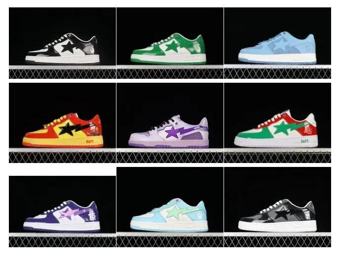 BAPE Patent Star Low-Top Sneakers - Multi-Color