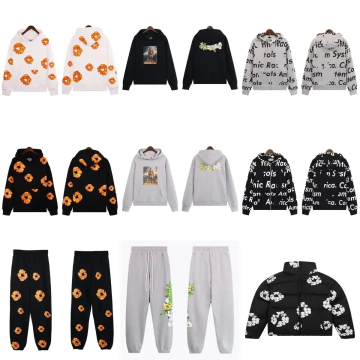 Off-White x Denim Tears Orange Floral Hoodie & Sweatpants Set